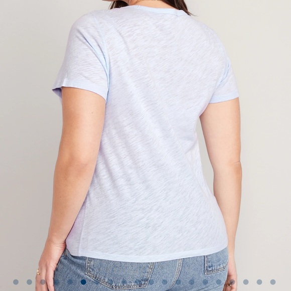 NWT OLD NAVY EveryWear V-Neck Slub-Knit T-Shirt Color: Stained Glass XTRA LARGE - Picture 6 of 7